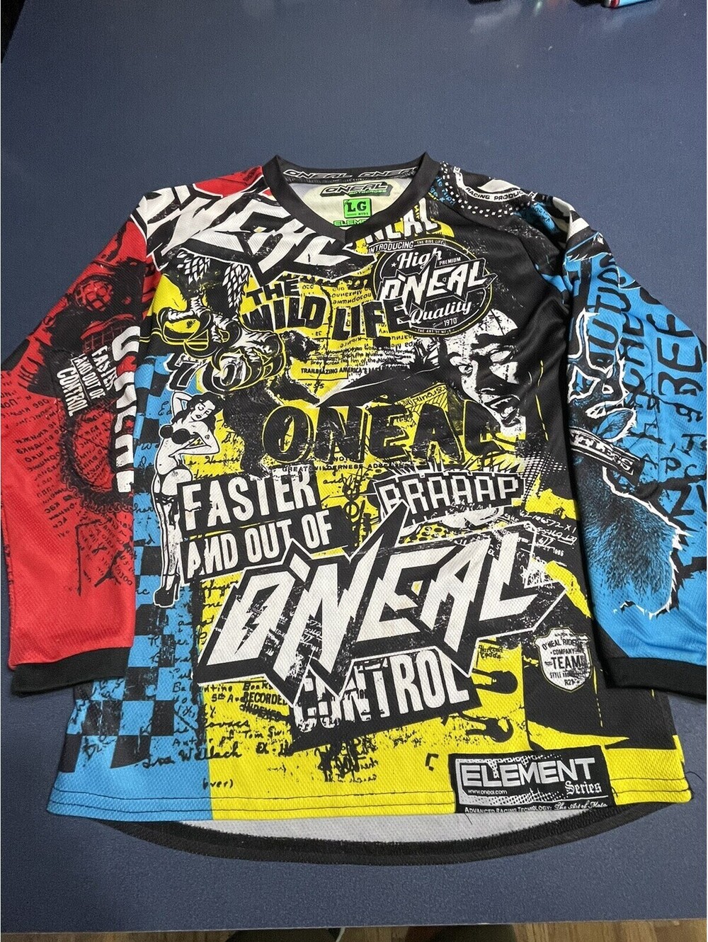 O'Neal Element Jersey MX Motocross Racing Shirt Kid Large Long Sleeve